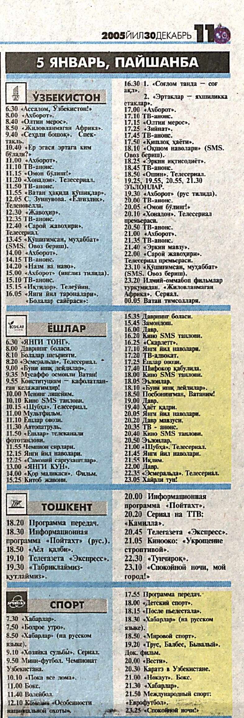 Программы ТВ и радио за 2006 год